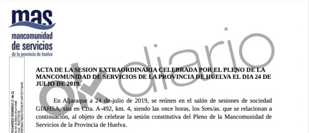 El PSOE firmó recibir 1,1 millones más con cargo al agua de Huelva el año de la condena de los ERE