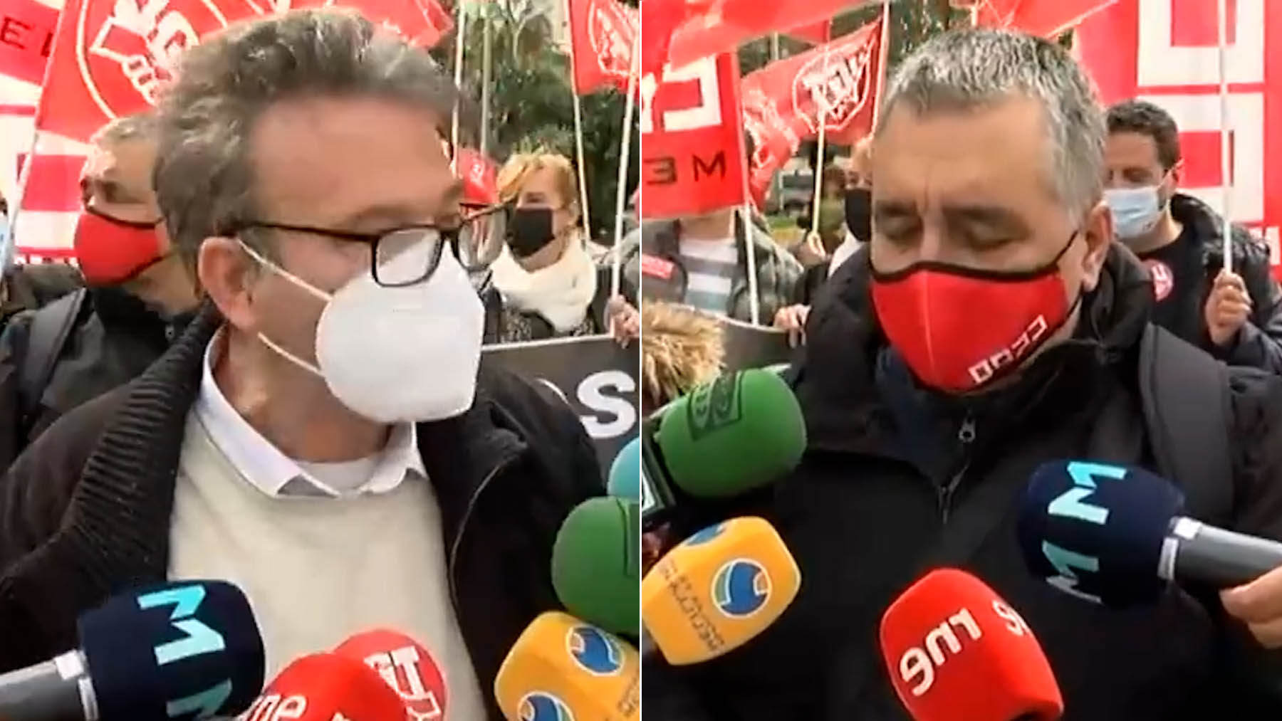 Sindicalistas en Melilla tienen problemas para leer sus propios discursos.