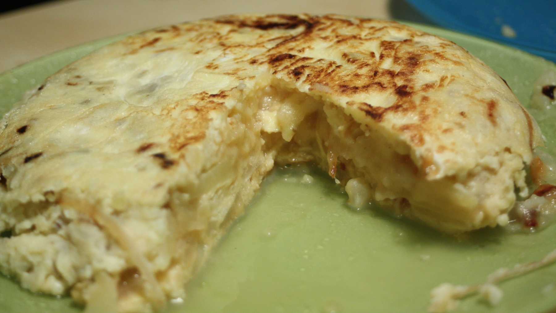 Tortilla de nabos, receta casera