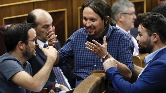 Tribunal de Cuentas Alberto Garzón, Pablo Iglesias y Gabriel Rufián.