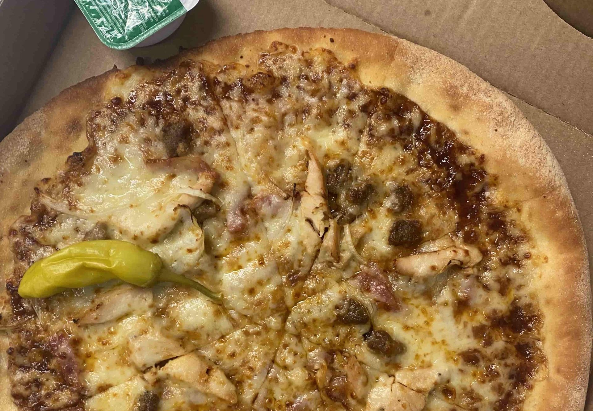 Pizza Barbacoa de Papa Johns. 