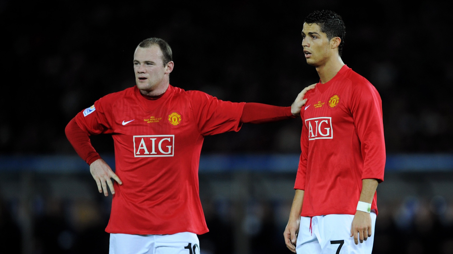 Rooney y Cristiano jugando juntos en el Manchester United. (Getty)