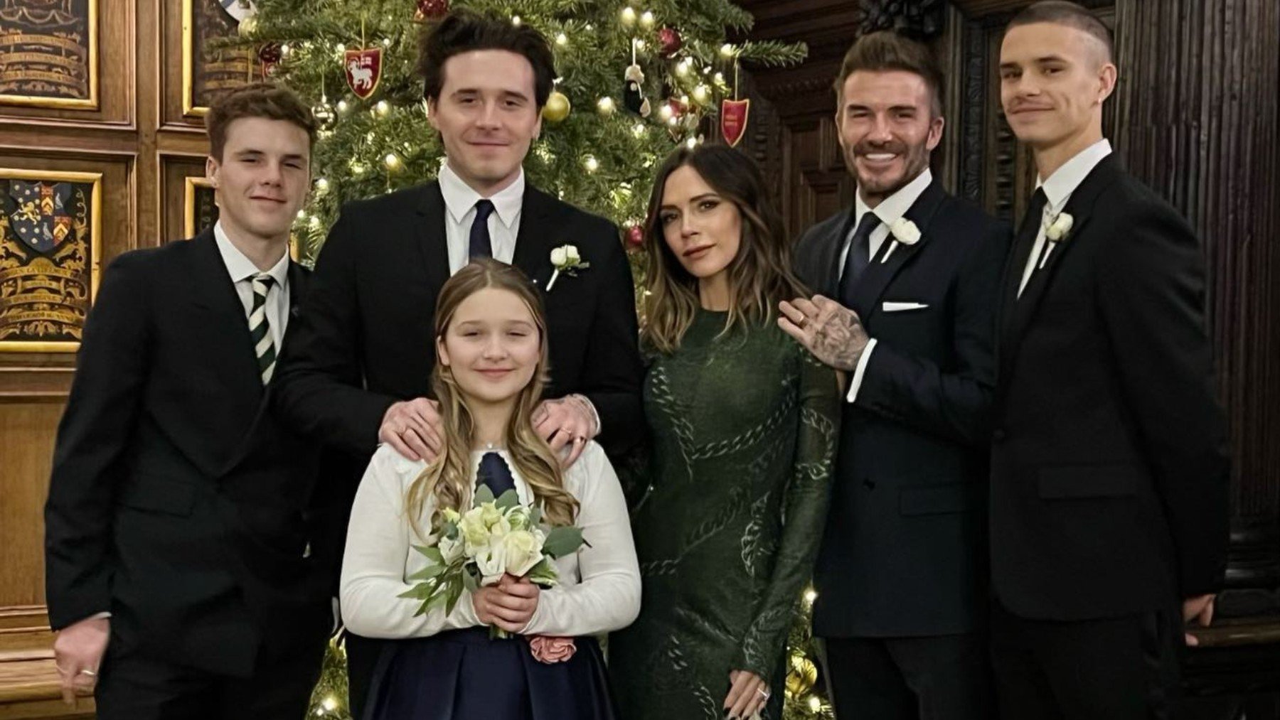 La familia Beckham al completo durante las navidades. (Foto: David Beckham)