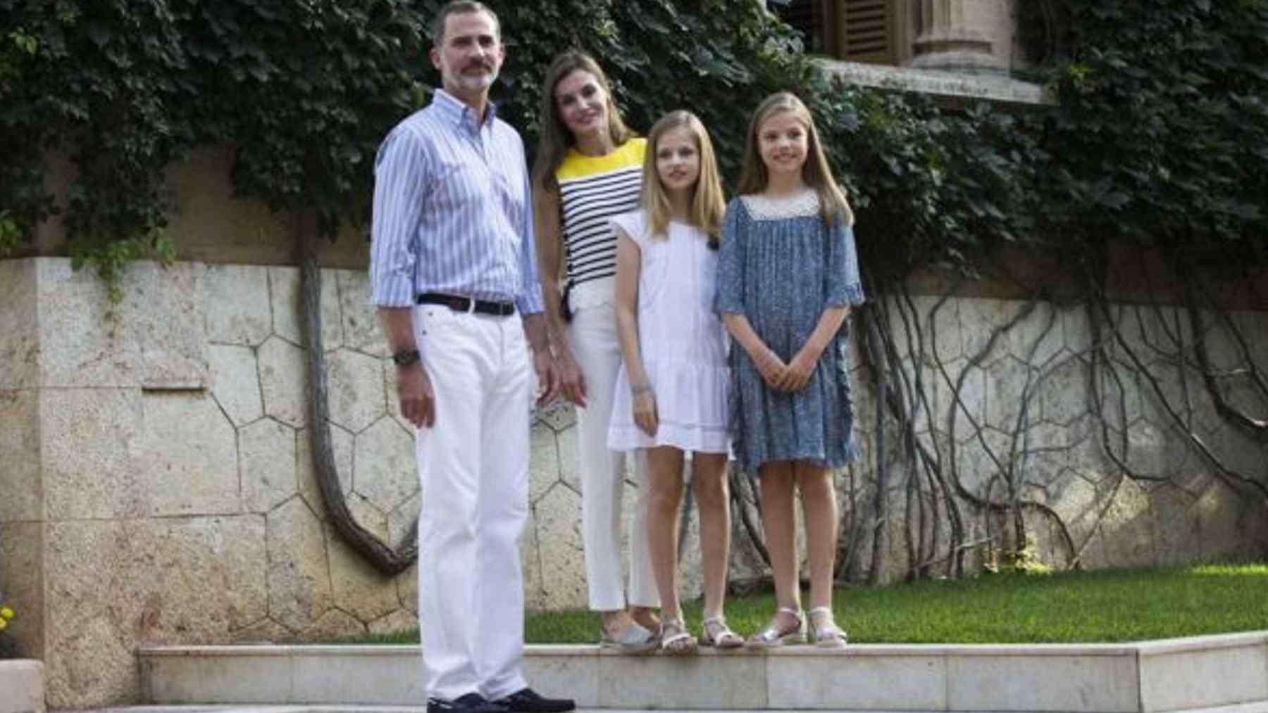 La Familia Real en el Palacio de Marivent en Palma de Mallorca.