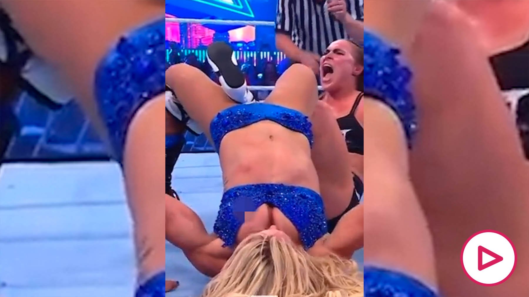 Cortan la emisión de una pelea de WWE porque a una luchadora se le vio más  de la cuenta