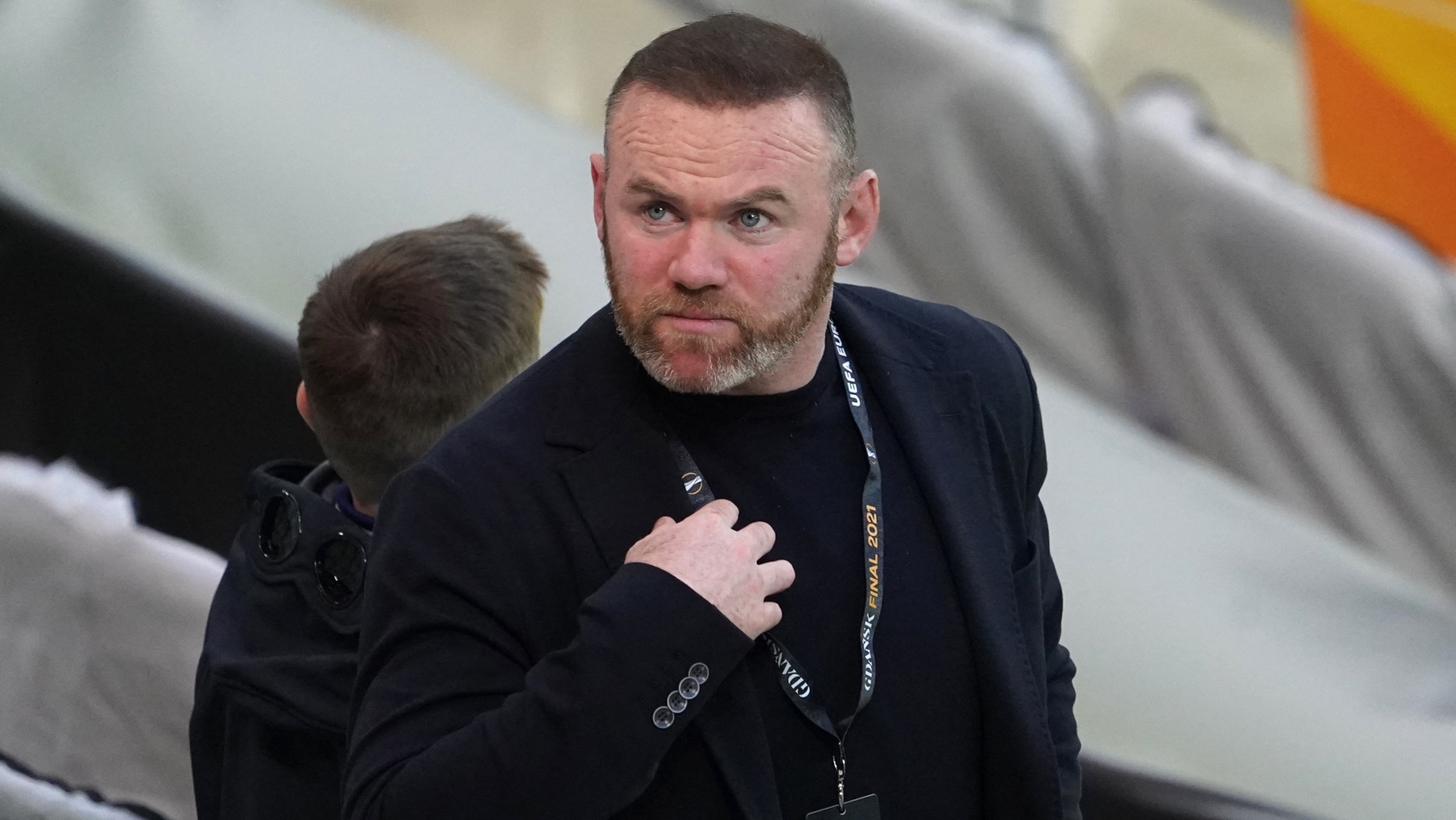 Wayne Rooney, en las gradas de un estadio para ver un partido. (AFP)