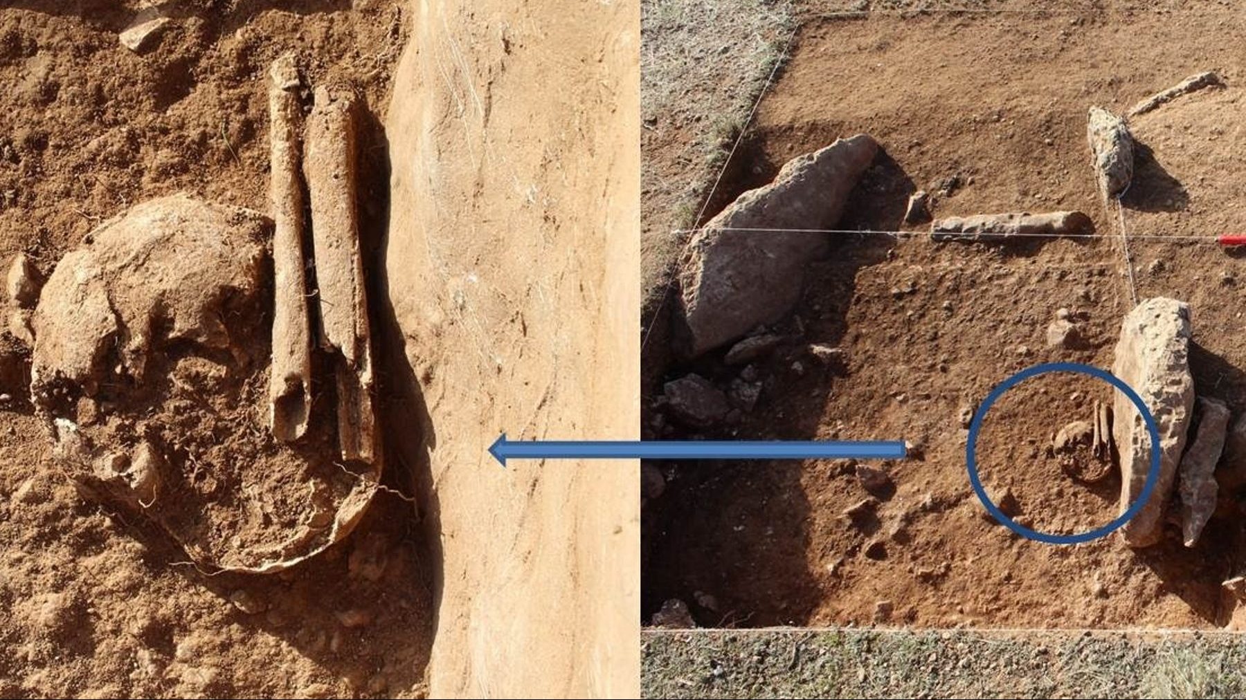 Enterramiento en fosa junto a la cámara funeraria de la Tumba 15 en la necrópolis de Panoría (UGR).