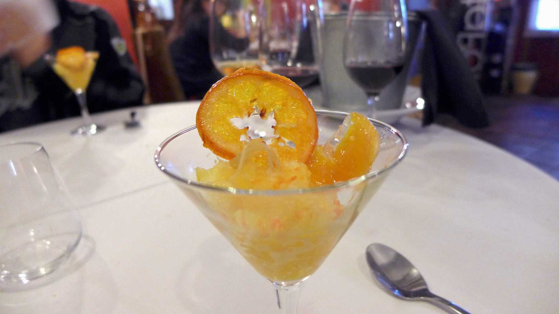 Sorbete de mango y cava