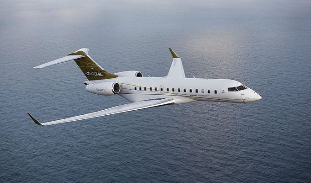El jet privado Global Express XRS OE-LGX que Juan Carlos I usó para viajar a Botswana.