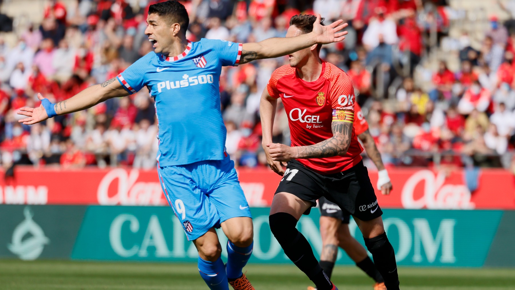 Luis Suárez se lamenta durante el Mallorca – Atlético. (AFP)