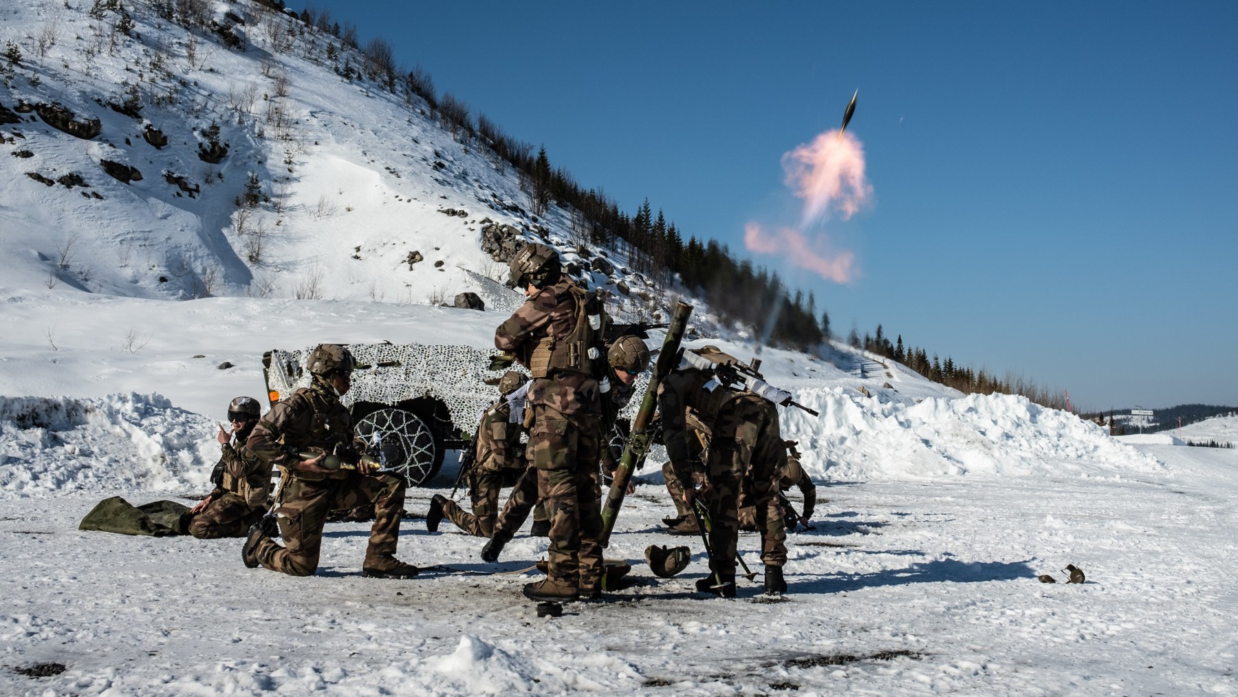 Soldados franceses durante un ejercicio reciente de la OTAN en Noruega.