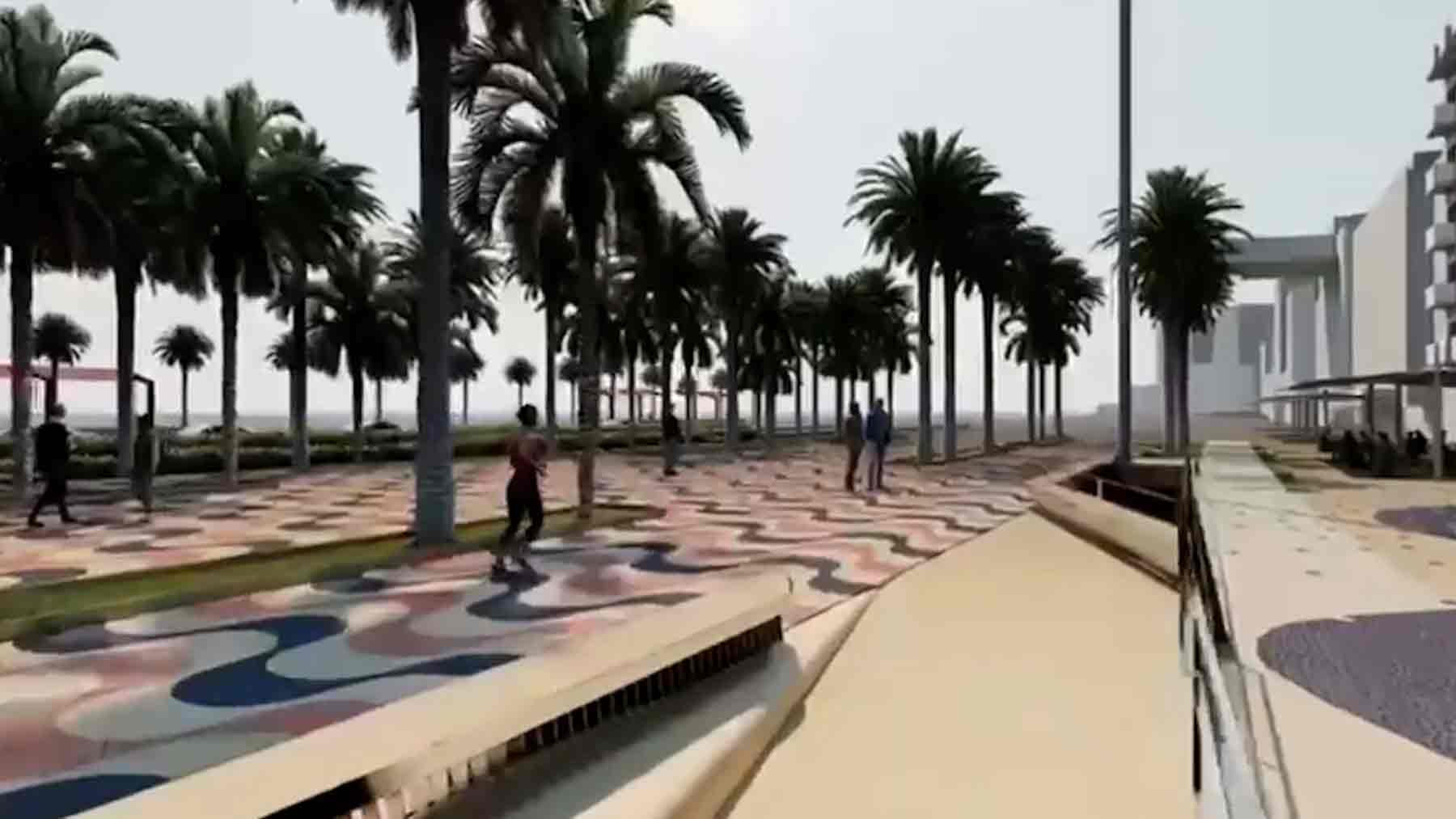 Imagen virtual del vídeo de lo que será la Explanada de Alicante.