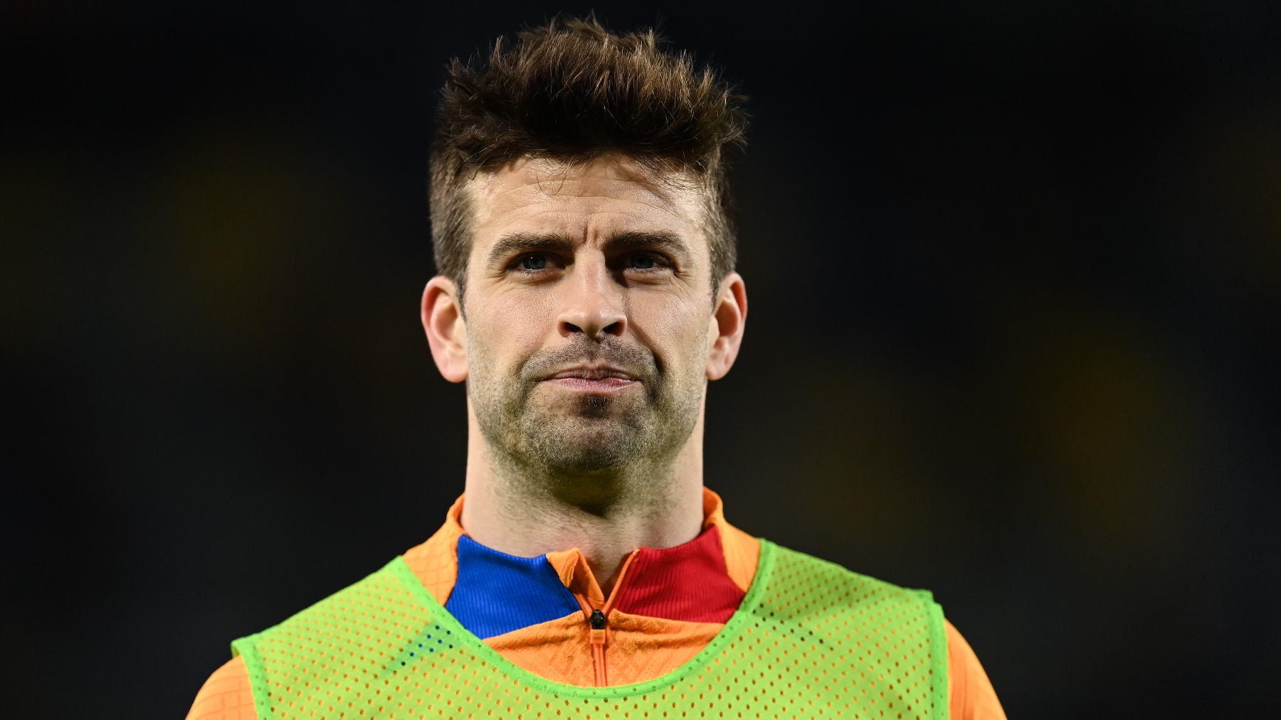 Gerard Piqué en el calentamiento. (Getty)