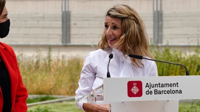 Yolanda Díaz en una vista en Barcelona.