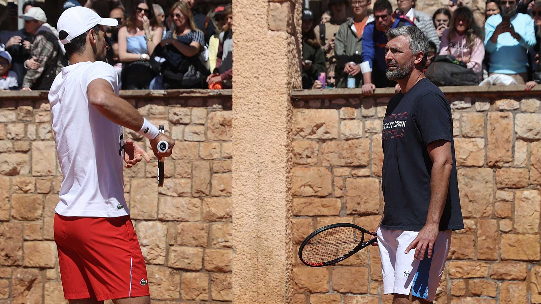 Djokovic, en Montecarlo junto a su entrenador Ivanisevic (Getty)