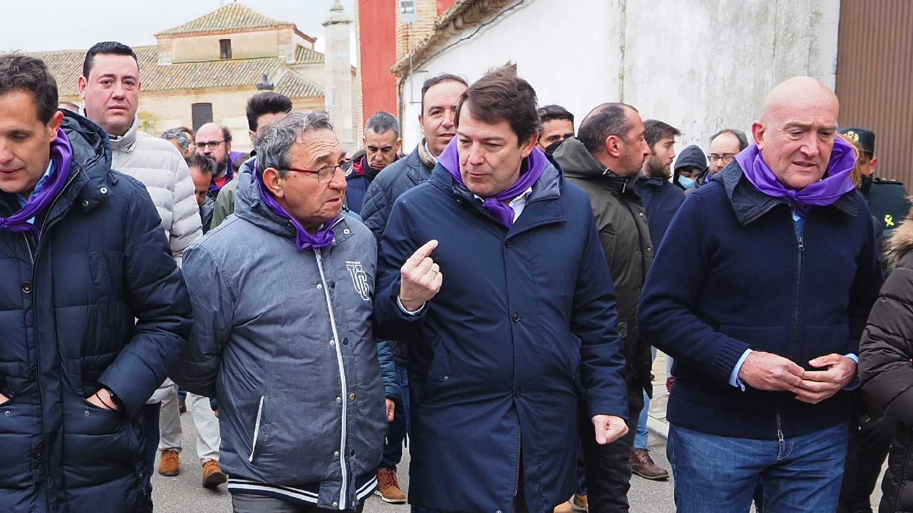 El presidente de la Junta de Castilla y León, Alfonso Fernández Mañueco, en Villalar de los Comuneros.