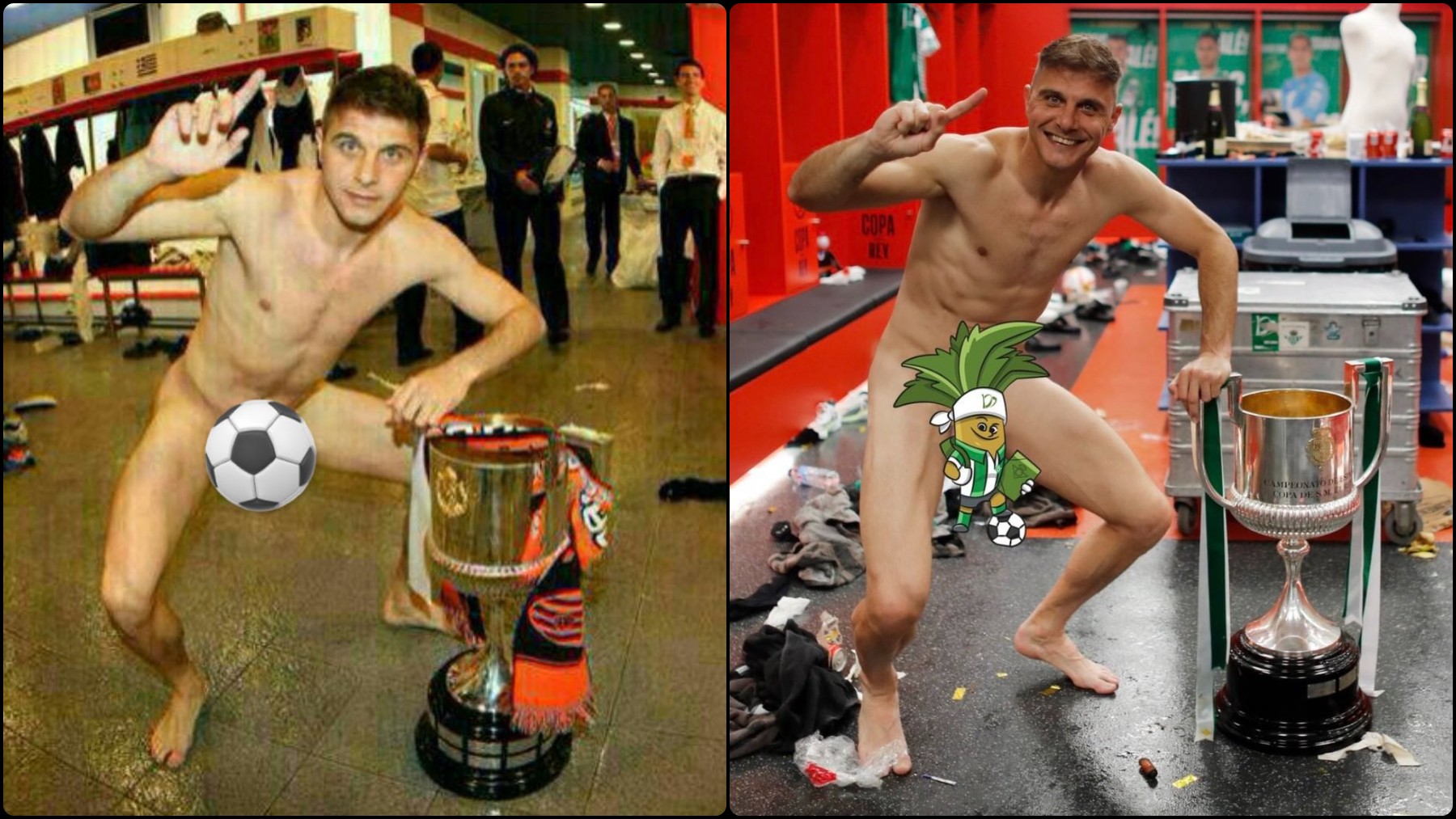 Joaquín rememora su mítica foto desnudo tras ganar la Copa del Rey con el Betis.