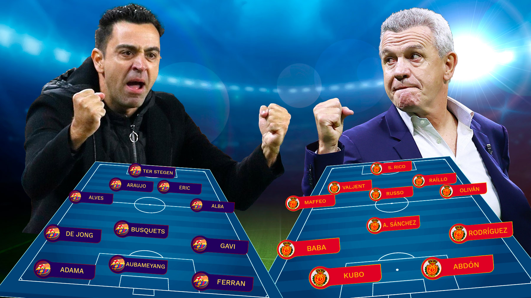 Barcelona y Mallorca se enfrentan en el Camp Nou.