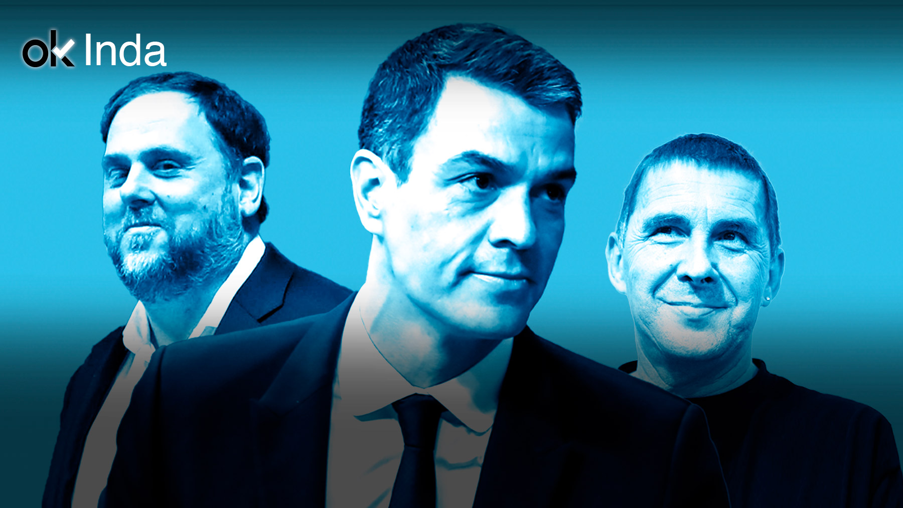 Oriol Junqueras, Pedro Sánchez y Arnaldo Otegi.