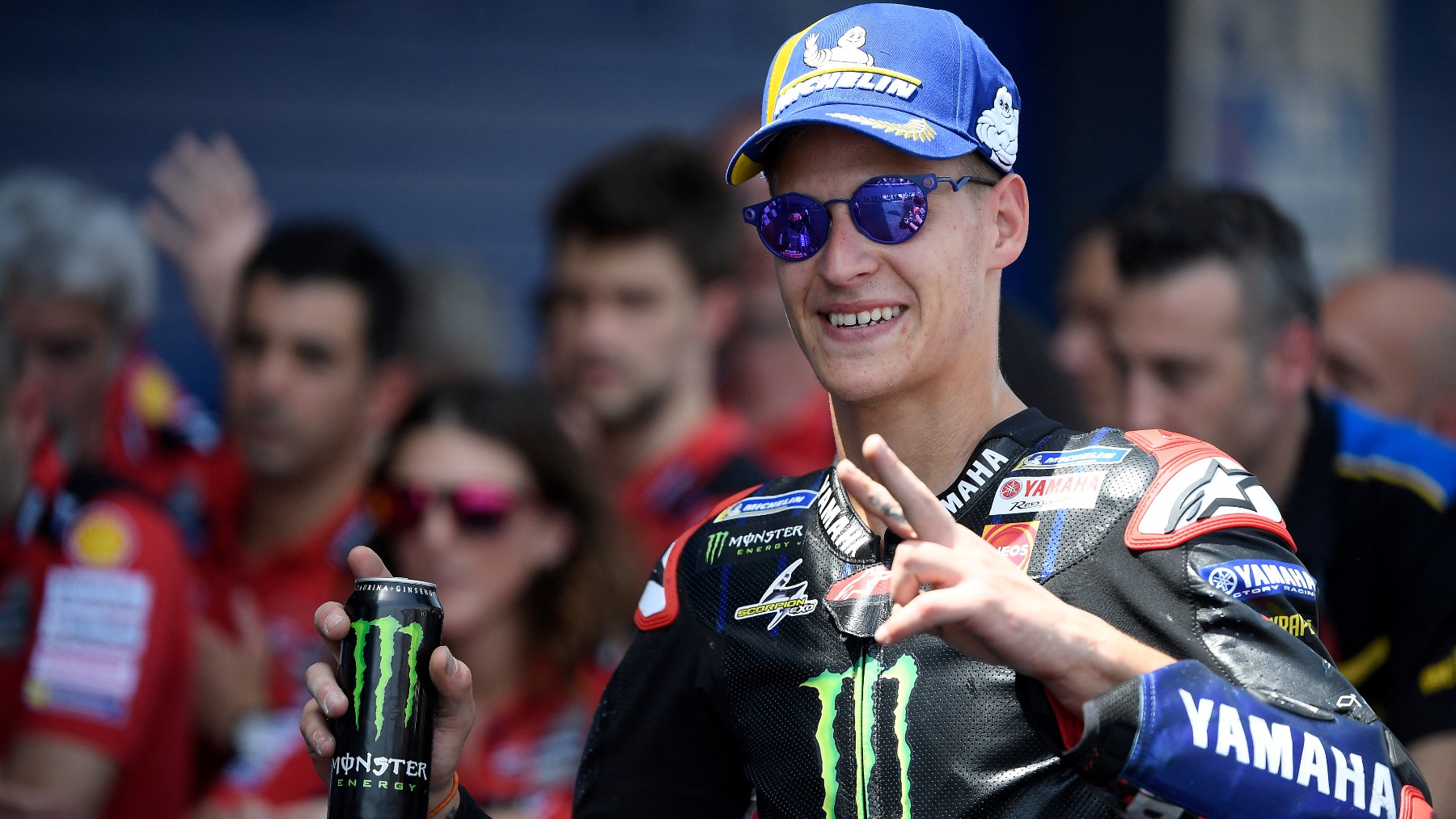 Fabio Quartararo, feliz, tras el GP de España de MotoGP. (AFP)
