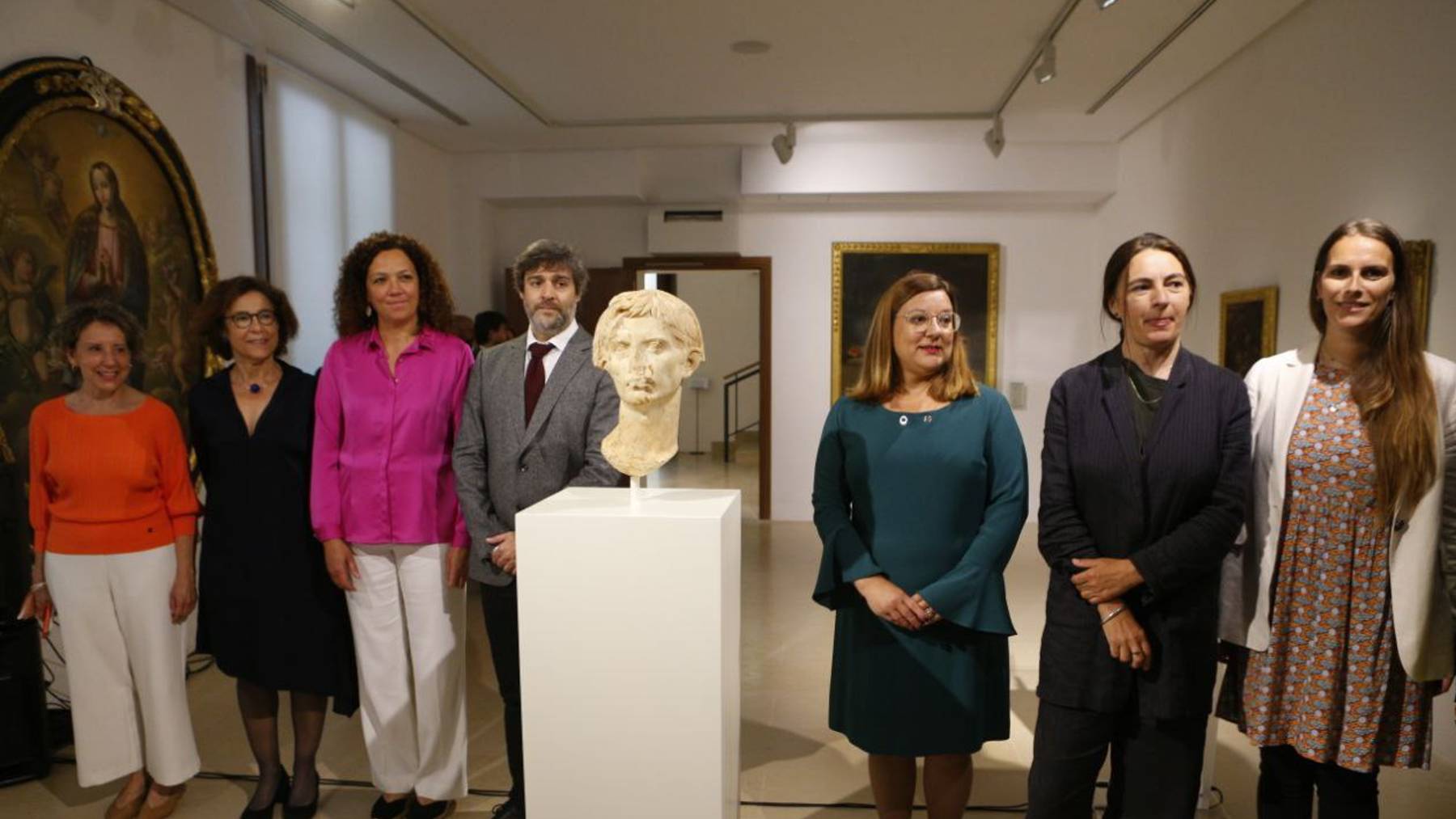 Presentación del busto del emperador Augusto en el Museo de Mallorca.