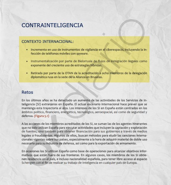 La información del CNI sobre espías extranjeros fue entregada a Moncloa (I).