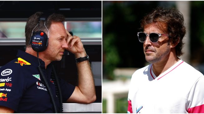 Christian Horner y Fernando Alonso.