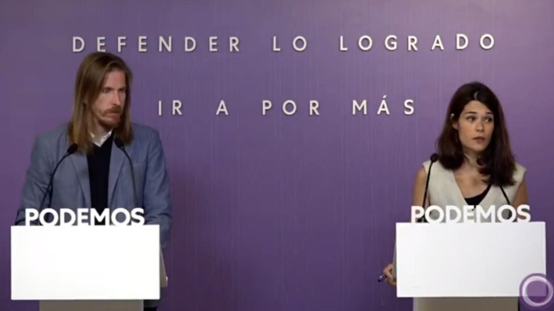 Pablo Fernández e Isa Serra, ambos de Podemos.