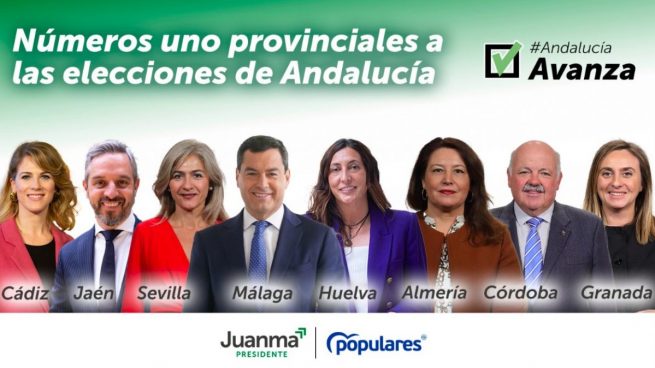 Cabezas de lista del PP en Andalucía.