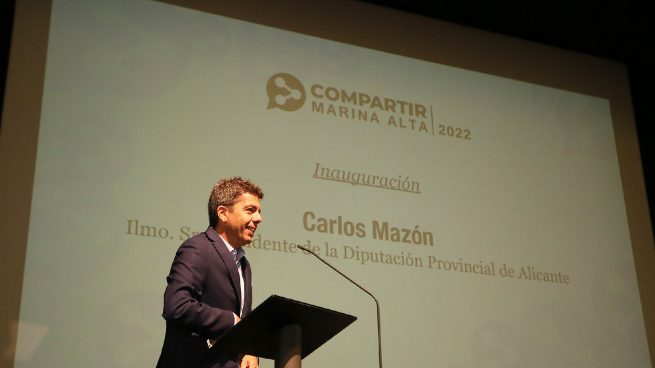 Mazón, hoy, en el Foro 'Compartir Marina Alta'.