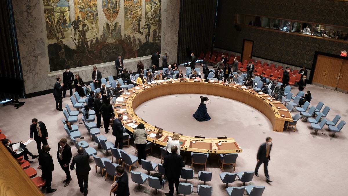 Una de las reuniones de diplomáticos de la ONU.