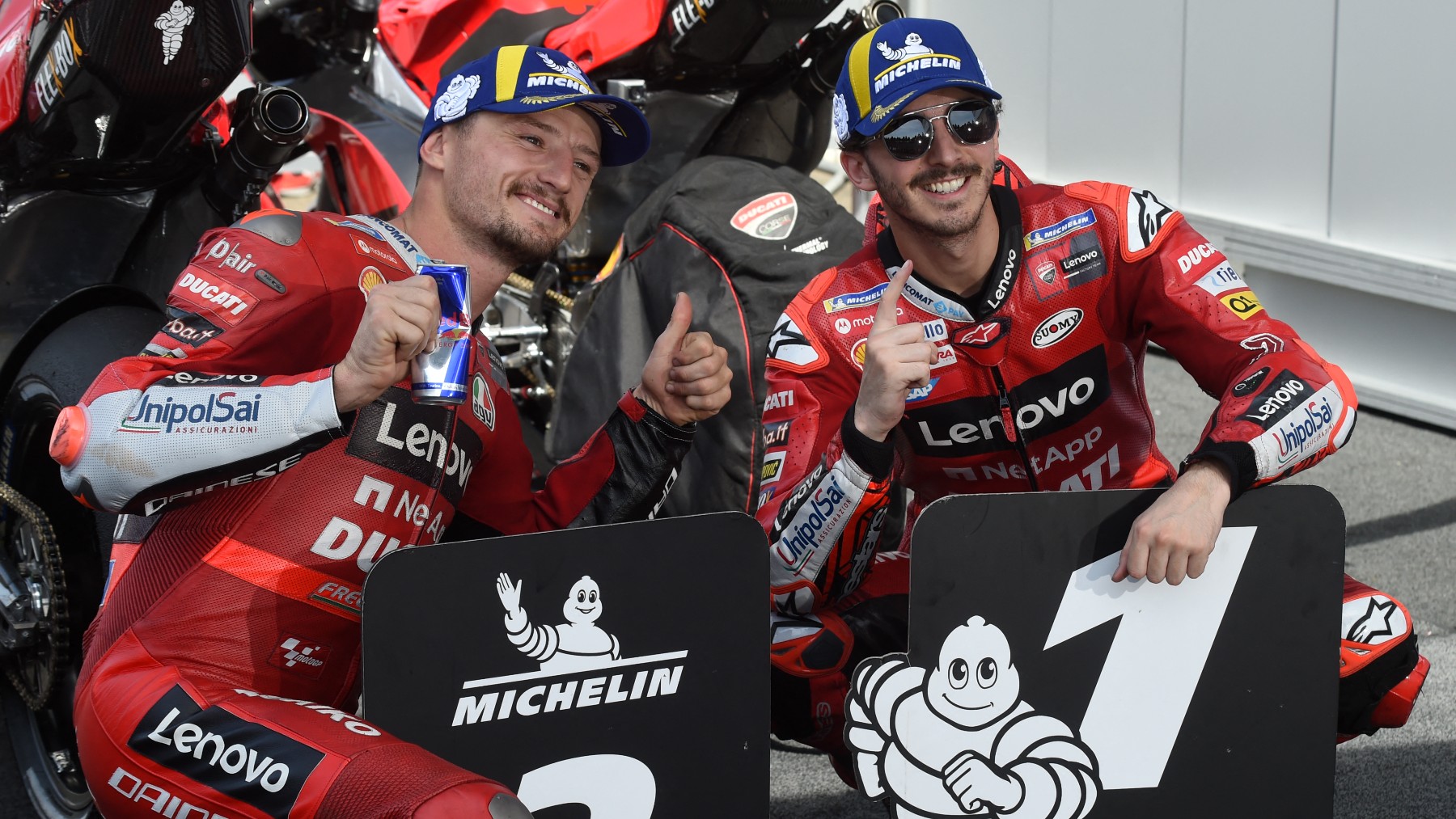 Pecco Bagnaia y Jack Miller saldrán primero y segundo en el GP de Francia de MotoGP. (AFP)