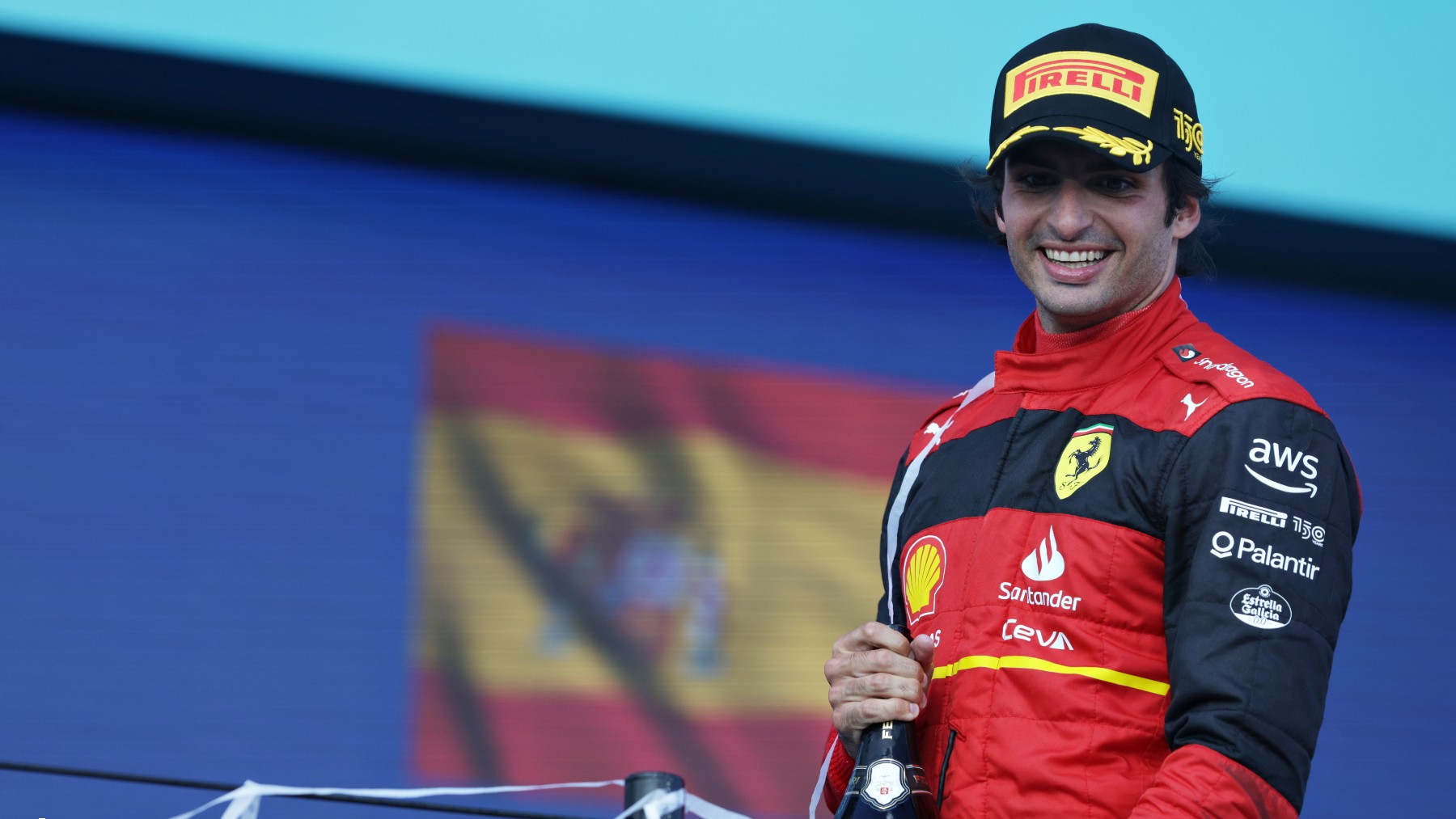 Carlos Sainz celebra su victoria. (Getty)