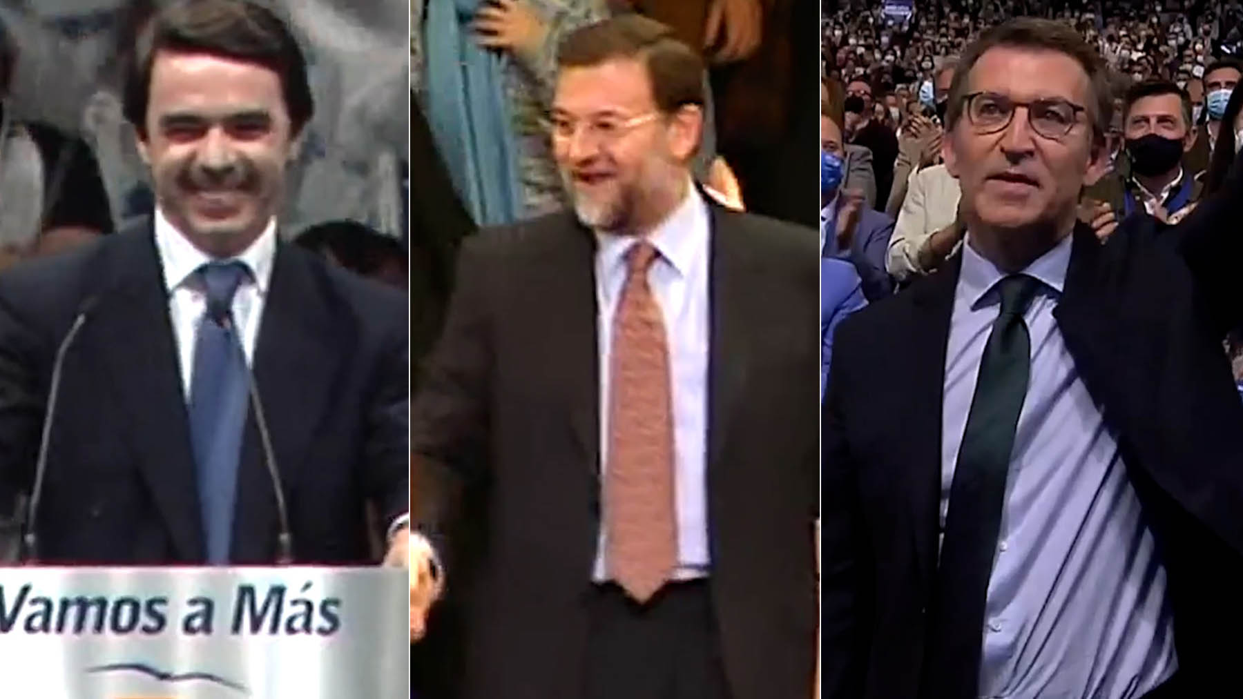 José María Aznar, Mariano Rajoy y Alberto Núñez Feijóo.