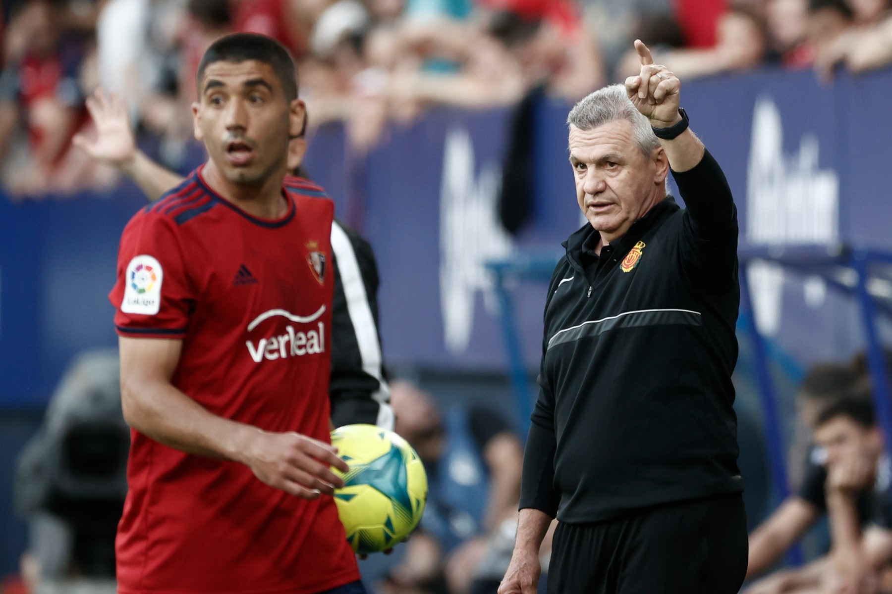 Aguirre, en un momento del partido de Pamplona