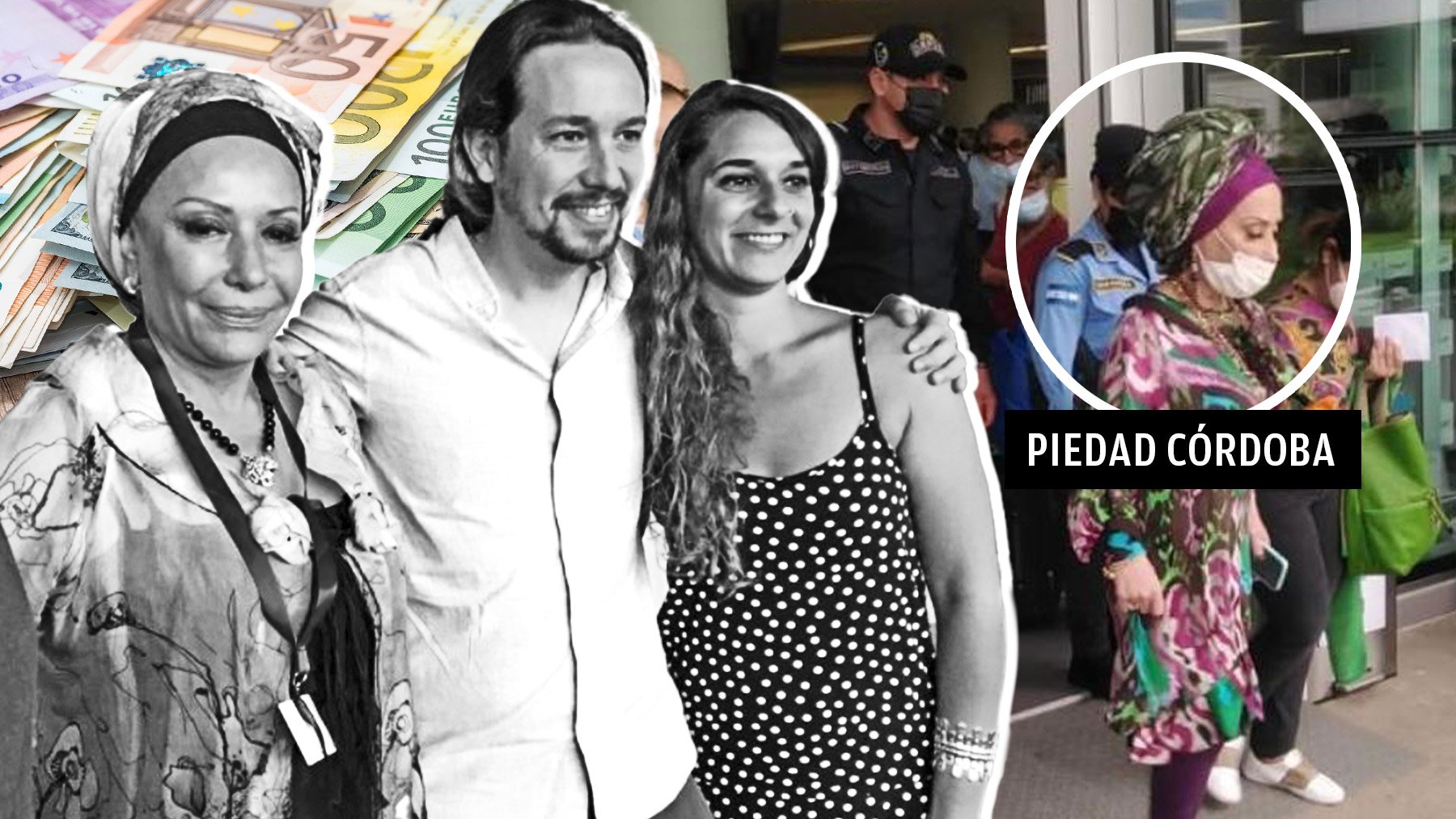 Piedad Córdoba junto a Pablo Iglesias.