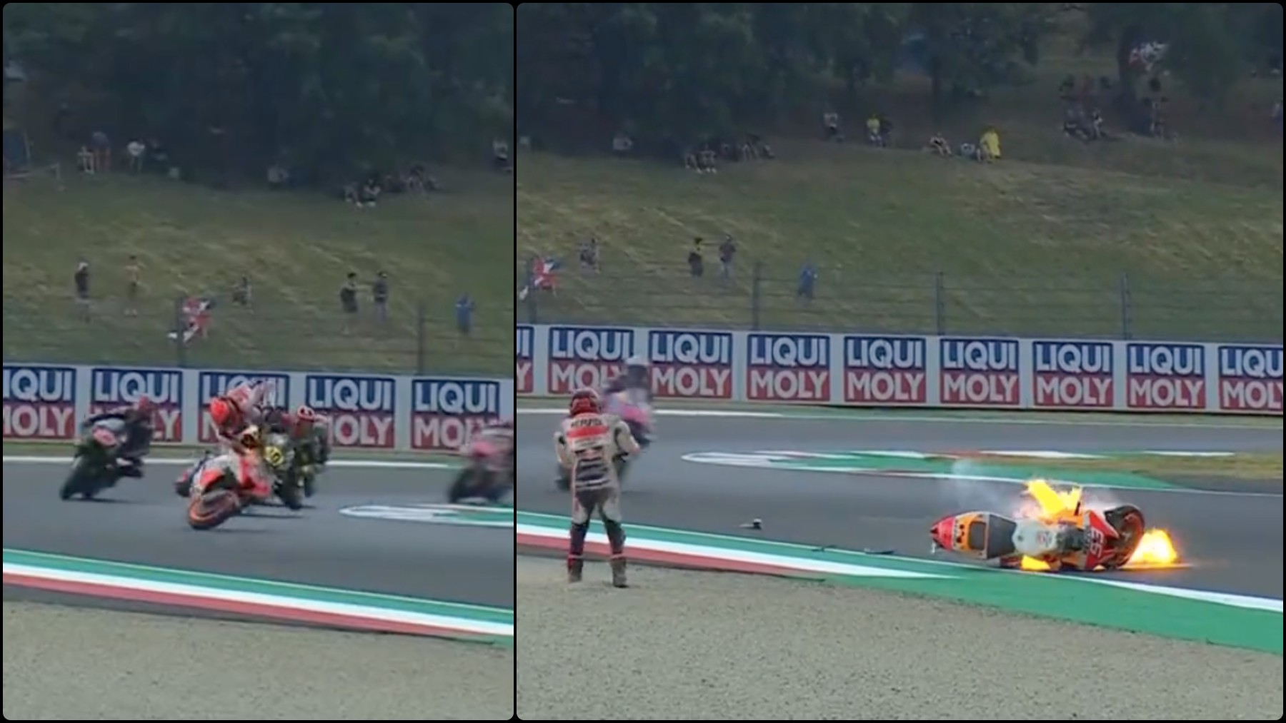 Marc Márquez sufrió una brutal caída durante la qualy del GP de Italia.