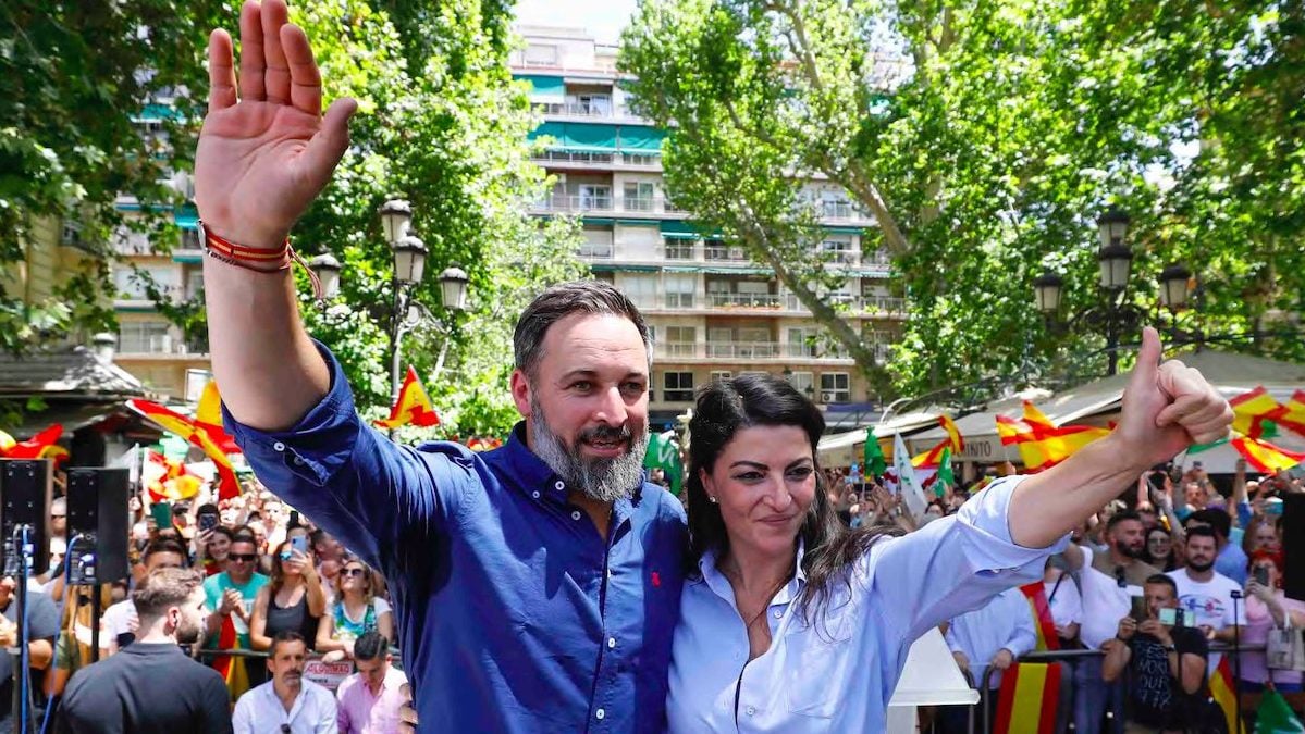 Santiago Abascal y Macarena Olona, en Granada.