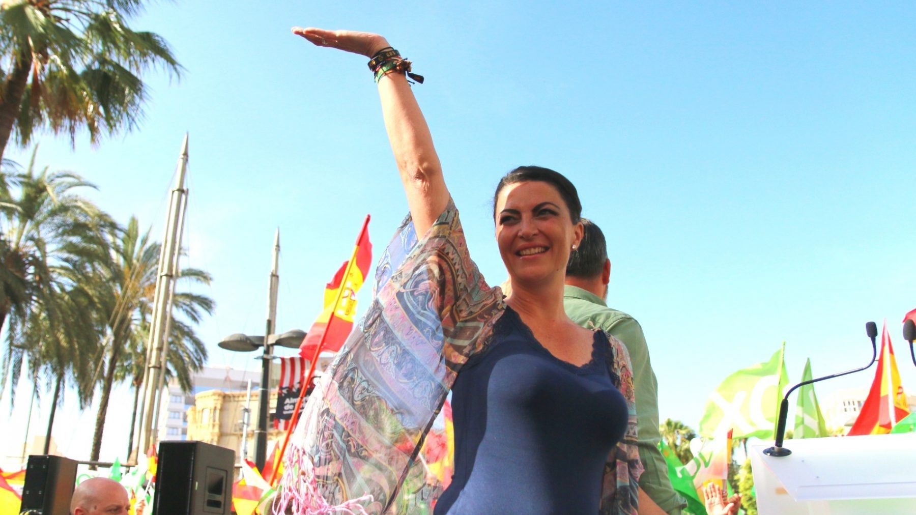 Macarena Olona, durante la campaña en Andalucía.