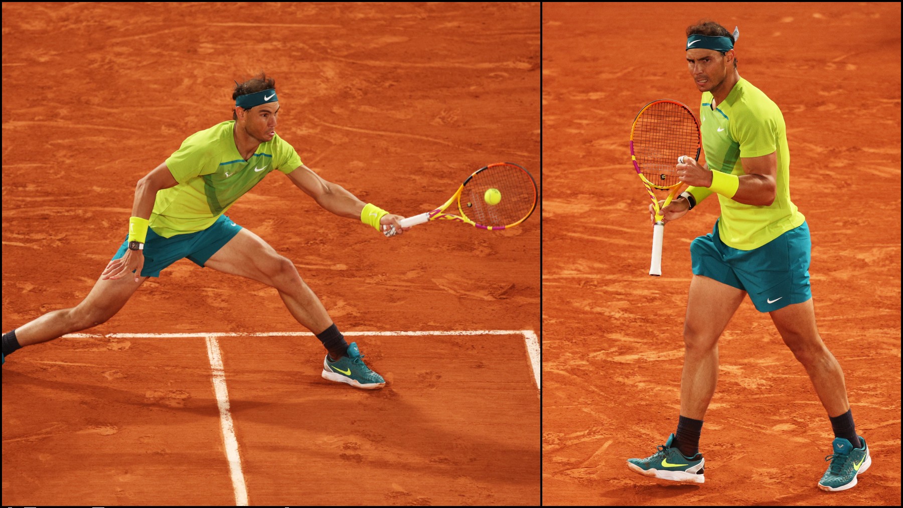 Rafa Nadal se sacó un puntazo imposible ante Djokovic. (Getty)