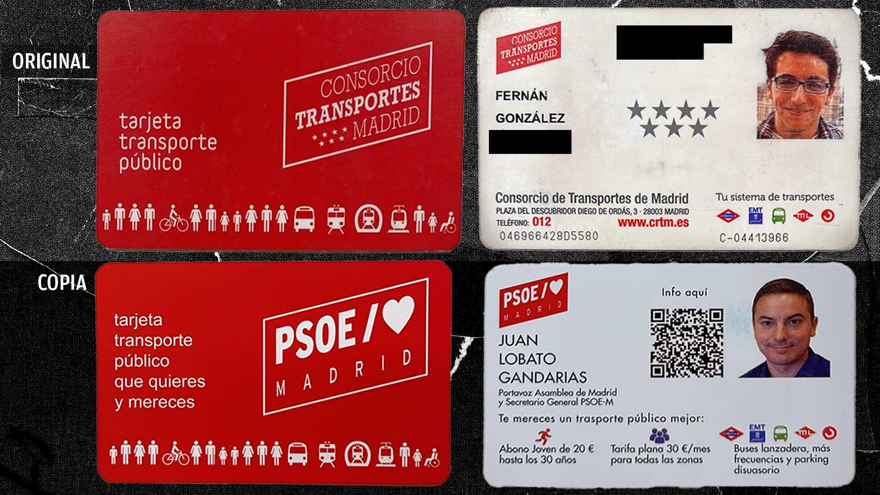 medio Medicina Forense Fraseología El PSOE reparte 50.000 abonos de transporte falsos en Madrid con la foto de  Juan Lobato