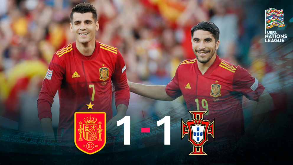 España y Portugal empataron a uno en el primer partido de la UEFA Nations League.