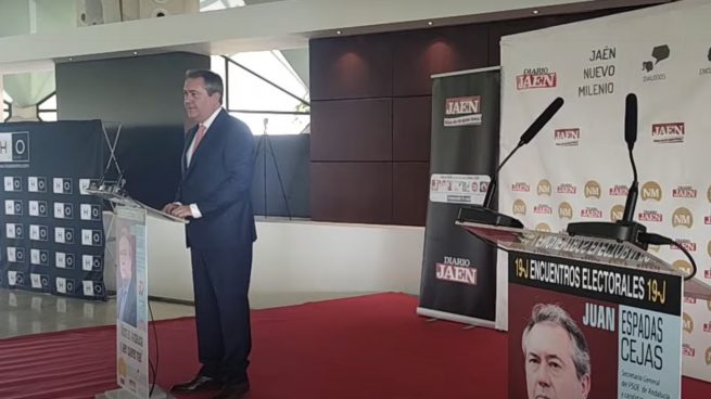Espadas, este jueves, en un desayuno informativo en Jaén.