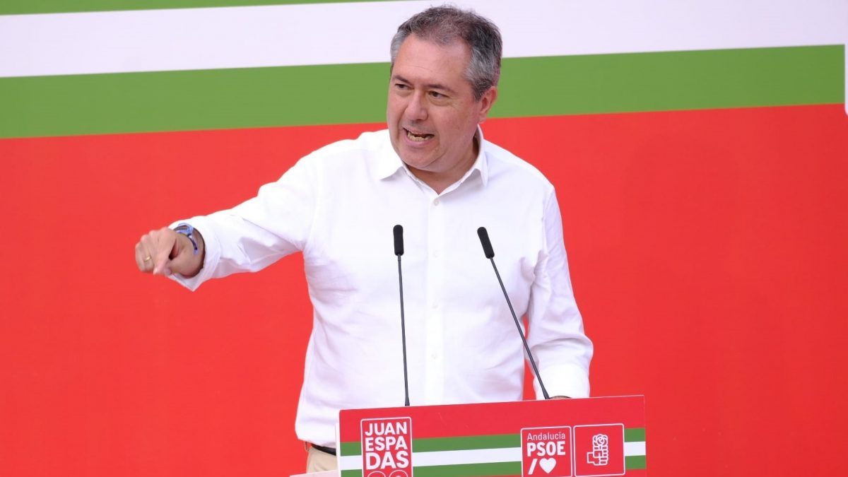 El secretario general del PSOE-A, Juan Espadas, en el acto de apertura de campaña del PSOE-A en Jaén.