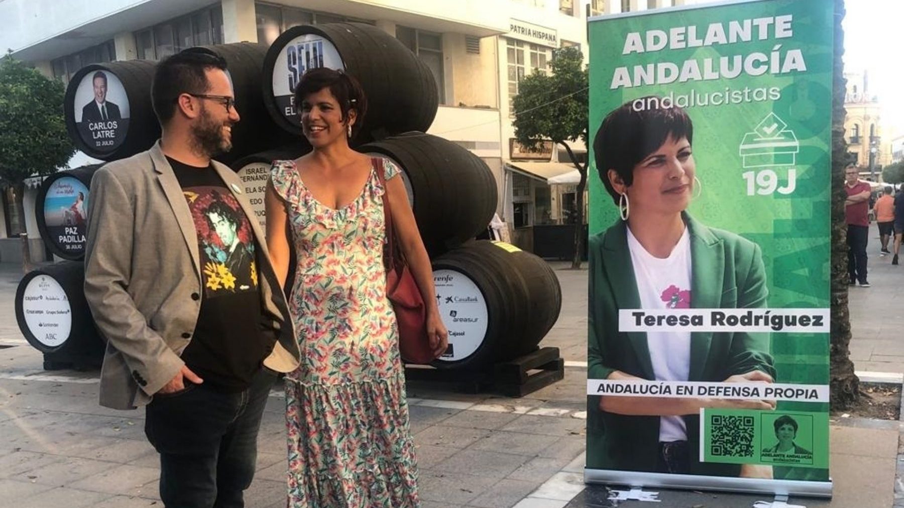 Teresa Rodríguez en el acto de inicio de campaña en Jerez (EUROPA PRESS).