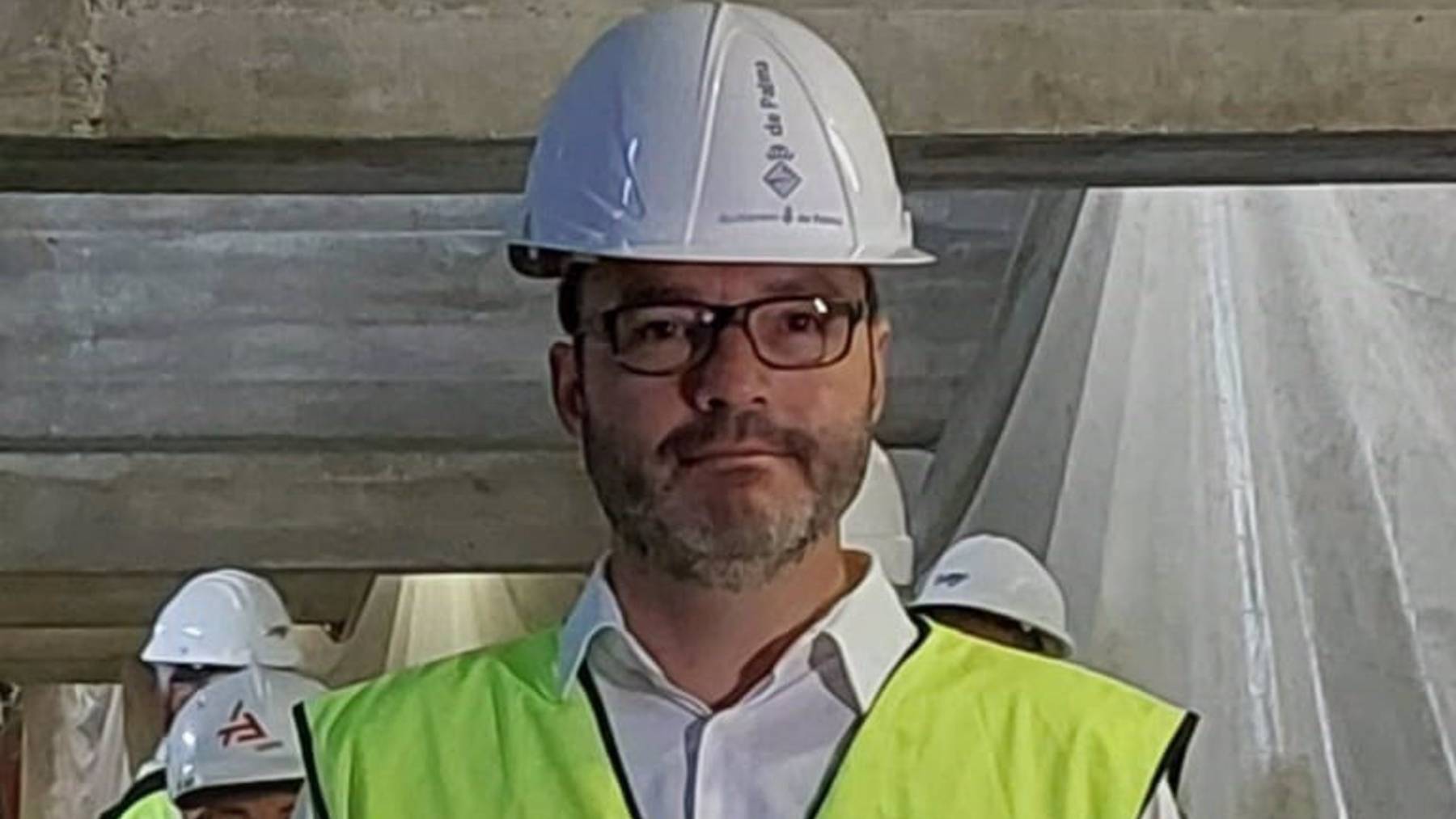 El alcalde de Palma, José Hila, en la visita realizada a las obras en el parking de la Plaza Mayor.