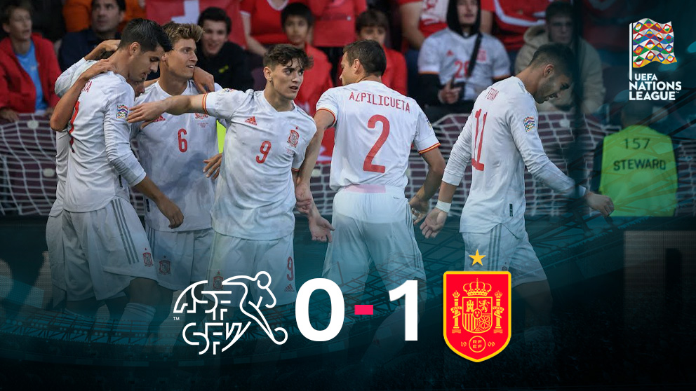 España ganó 0-1 en Suiza.
