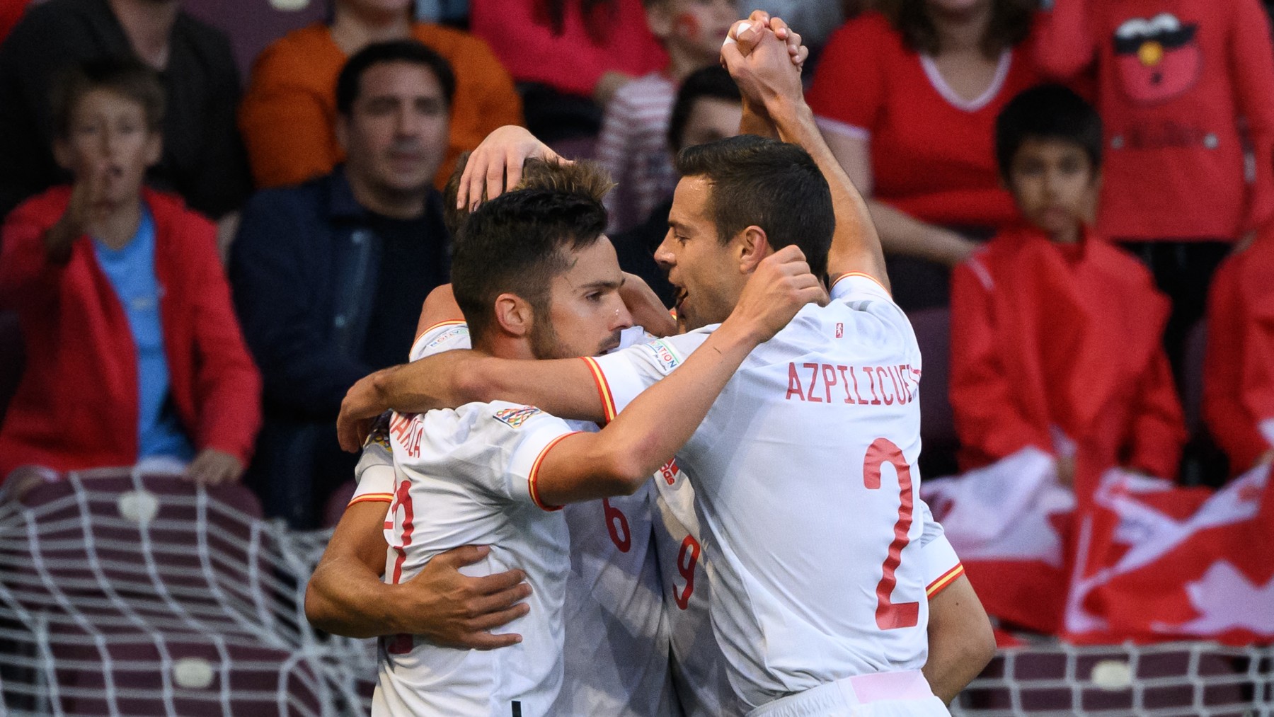 Sarabia celebra su gol en Ginebra. (AFP)