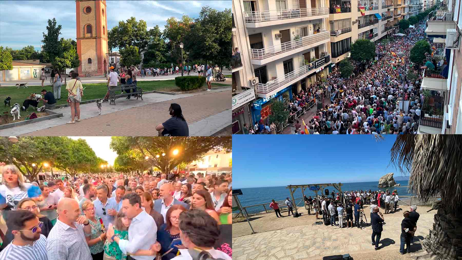La derecha se hace con las calles de Andalucía: PP y Vox llenan las plazas que la izquierda vacía.