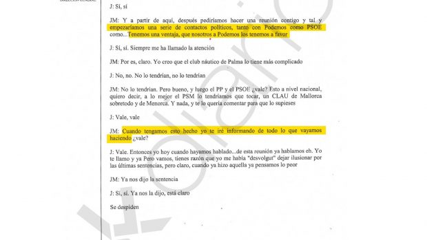 Documento que recoge la conversación entre Josep Maria Costa (JM) y Gual de Torrella (J).